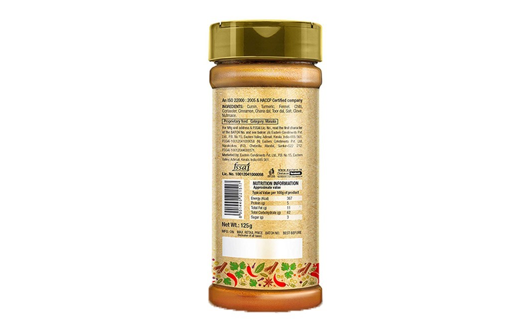 Eastern Spice Blend Punjabi Dhaba Dal Masala   Plastic Bottle  125 grams